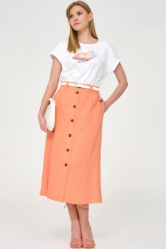 Оранжевая длинная юбка Priz