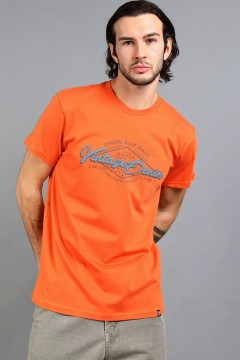 Мужская футболка с принтом в терракотовом цвете 143059 F5 men