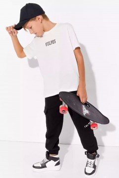 Удобная футболка для мальчика с принтом 10976AW23 Vulpes Familiy(фото3)