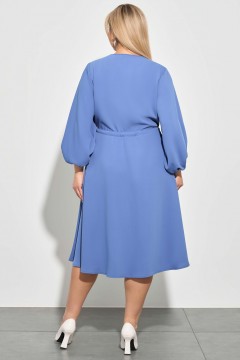 Тёмно-голубое платье с объёмными рукавами Aquarel(фото4)