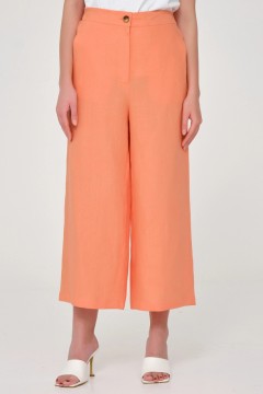 Оранжевые льняные брюки-кюлоты Priz(фото2)