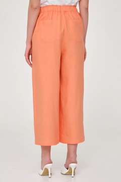 Оранжевые льняные брюки-кюлоты Priz(фото4)