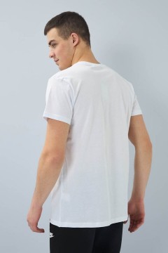 Белая трикотажная футболка с принтом 143103 F5 men(фото3)