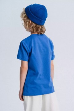 Синяя футболка с принтом для мальчика 4070/2SS24 Vulpes Familiy(фото2)