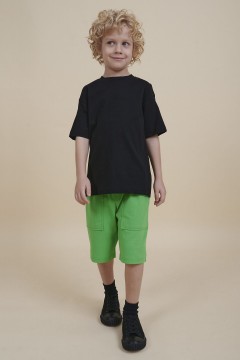Удобная футболка в чёрном и принтом для мальчика BFT3353/4U Pelican(фото2)