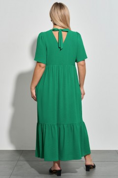 Длинное зелёное платье с воланом Dora(фото3)