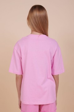 Стильная футболка в розовом цвете с принтом для девочки GFT3353/2U Pelican(фото4)