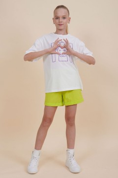 Милая футболка в белом цвете с принтом для девочки GFT3353/3U Pelican(фото2)