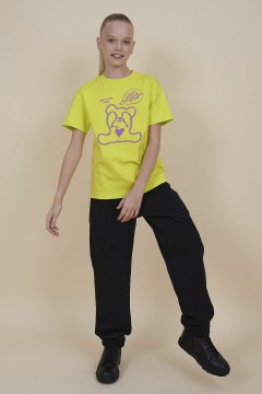 Красивая футболка в жёлтом цвете с принтом для девочки GFT3353/4U Pelican(фото2)