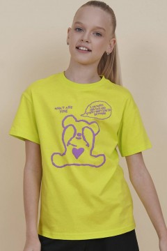 Красивая футболка в жёлтом цвете с принтом для девочки GFT3353/4U Pelican