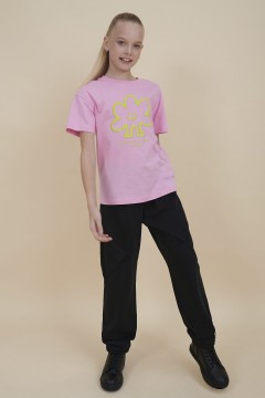 Стильная футболка в розовом цвете с принтом для девочки GFT3353/5U Pelican(фото2)