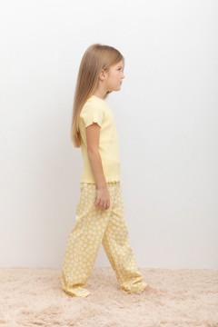 Стильная пижама для девочки К 1633/желтое печенье,сакура пижама Crockid(фото3)