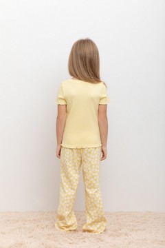 Стильная пижама для девочки К 1633/желтое печенье,сакура пижама Crockid(фото4)