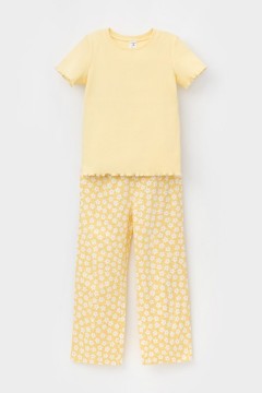 Стильная пижама для девочки К 1633/желтое печенье,сакура пижама Crockid(фото5)