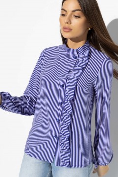 Синяя блузка с принтом полоска Charutti
