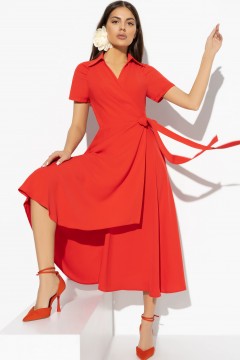 Красное платье на запах 52 размера Charutti