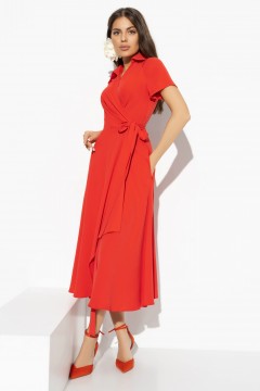Красное платье на запах 52 размера Charutti(фото2)