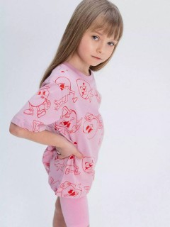 Милая футболка в розовом цвете с принтом для девочки 10539/16SS24 Vulpes Familiy