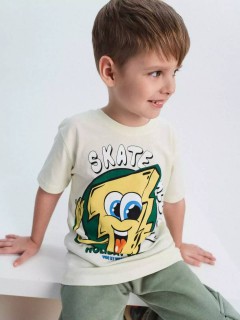 Стильная футболка бежевого цвета с принтом для мальчика 10604/4SS24 Vulpes Familiy