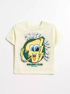 Стильная футболка бежевого цвета с принтом для мальчика 10604/4SS24 Vulpes Familiy(фото4)