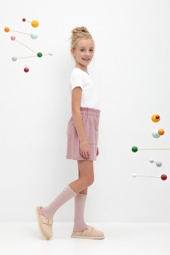 Стильная юбка в цвете серая пудра для девочки КР 7133/серая пудра к445 юбка Crockid(фото3)