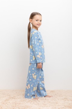 Стильная пижама для девочки К 1622-1/небесный,бабочки пижама Crockid(фото2)
