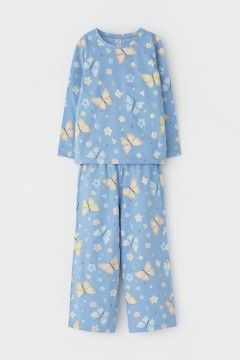 Милая пижама для девочки К 1622/небесный,бабочки пижама Crockid(фото4)