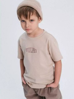 Модная футболка в бежевом цвете для мальчика 10604/15SS24 Vulpes Familiy
