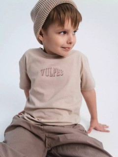 Модная футболка в бежевом цвете для мальчика 10604/15SS24 Vulpes Familiy(фото2)