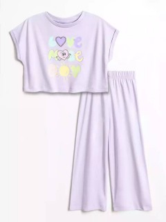 Милая пижама в фиолетовом цвете с принтом для девочки Vulpes 1016SS24 Familiy