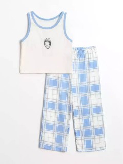 Красивая пижама в голубом цвете для девочки Vulpes 1019SS24 Familiy