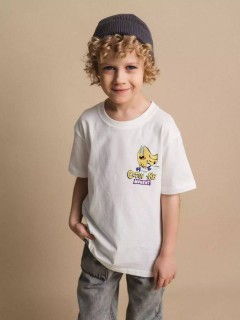 Стильная белая футболка с принтом для мальчика 10604SS24 Vulpes Familiy(фото3)