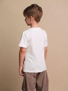Удобная бежевая футболка с динозаврами для мальчика 4070SS24 Vulpes Familiy(фото3)