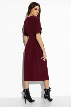 Бордовое платье с поясом Charutti(фото4)