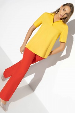 Жёлтая блузка с коротким рукавом Charutti(фото2)