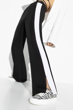 Чёрные брюки с контрастной отделкой Charutti(фото4)
