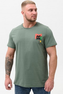 Стильная мужская футболка цвета хаки 47133 Натали men