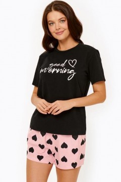 Пижама с шортами в сердечко 0120298977 Sensera