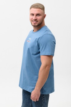 Мужская футболка в цвете индиго с принтом 47130 Натали men(фото3)