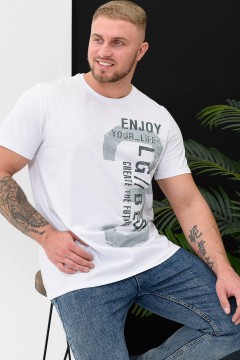 Белая мужская футболка с принтом 47126 Натали men