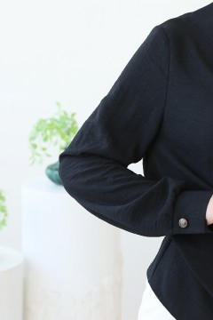 Чёрная блузка на запах Wisell(фото3)
