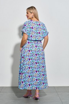 Лёгкое голубое платье с цветочным принтом Dora(фото4)