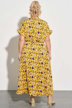 Длинное жёлтое платье с цветочным принтом Dora(фото4)