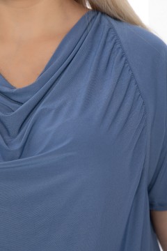 Голубая блузка с вырезом качели Lady Taiga(фото3)