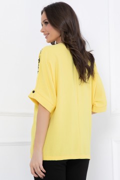 Жёлтая блузка с коротким рукавом Bellovera(фото4)