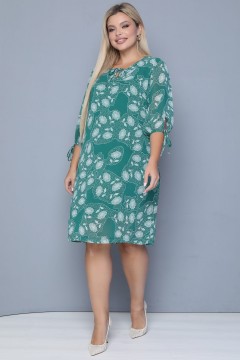 Зелёное шифоновое платье с цветочным принтом Agata(фото2)