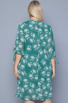 Зелёное шифоновое платье с цветочным принтом Agata(фото3)