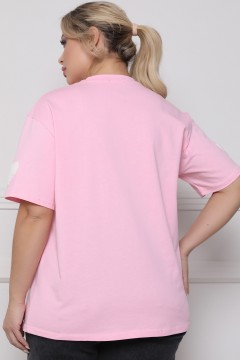 Розовая трикотажная футболка Agata(фото3)