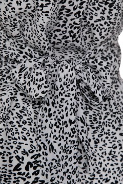 Блузка чёрно-белая с завязками  Lady Taiga(фото3)