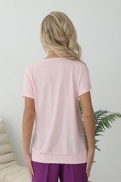 Блузка розовая с коротким рукавом Wisell(фото5)